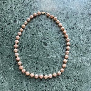 Pink pearl and 14kt rose gold necklace